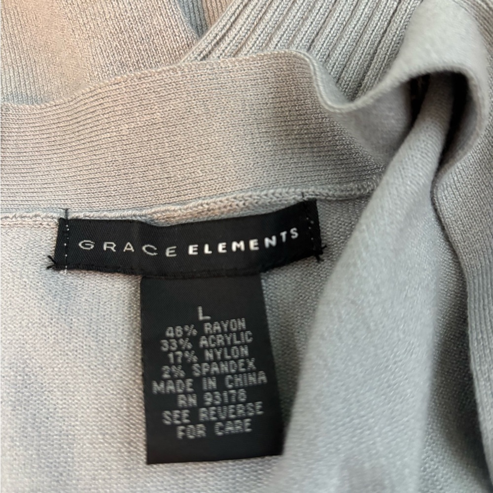 Grace Elements Gray Button-Front Belted Cardigan Size L - Picture 11 of 12